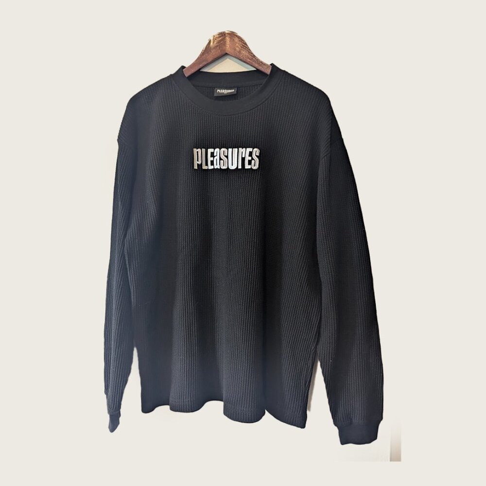 PLEASURES - Black cotton sweater - Sz L